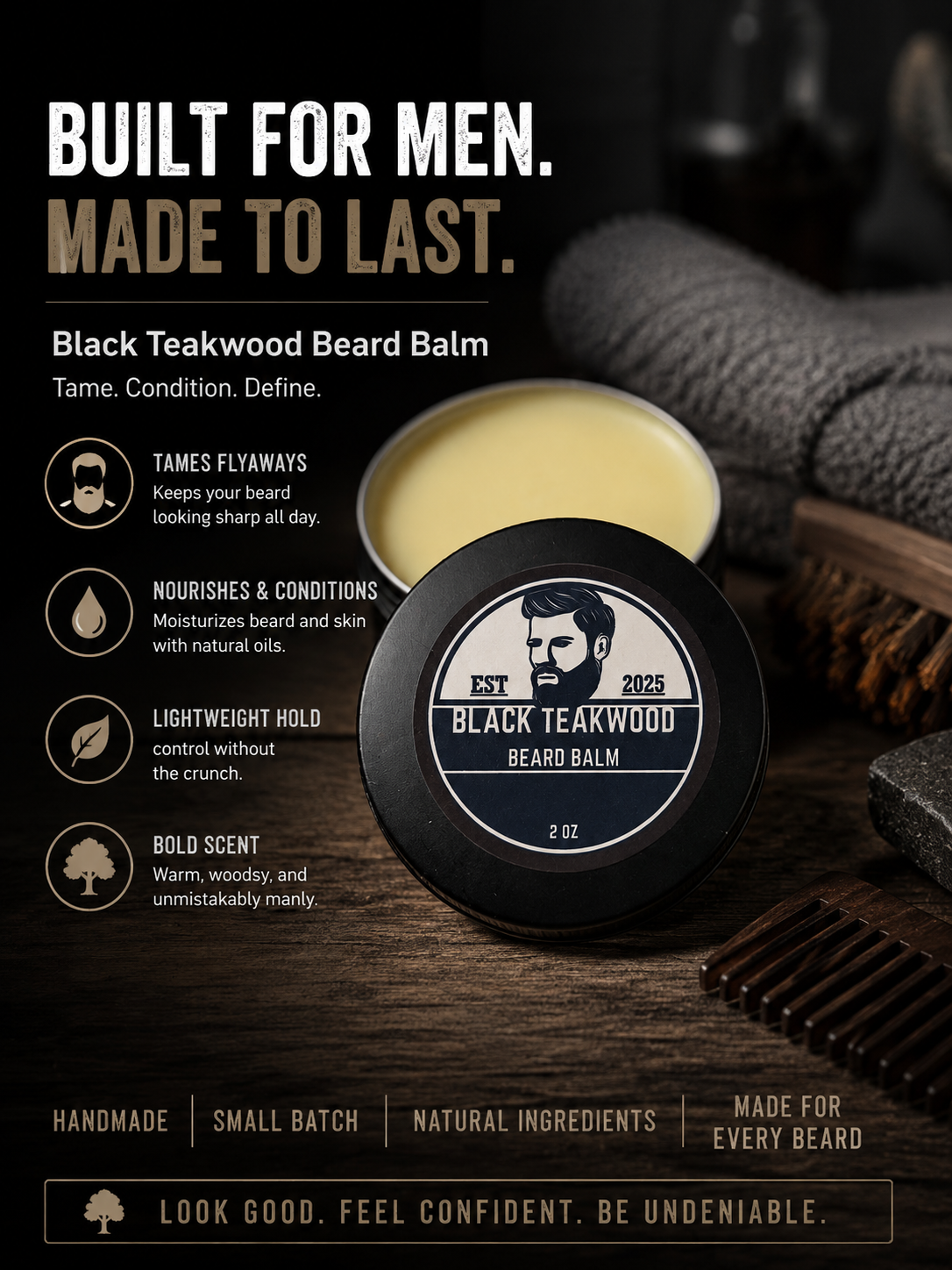Beard Balm-Black teakwood