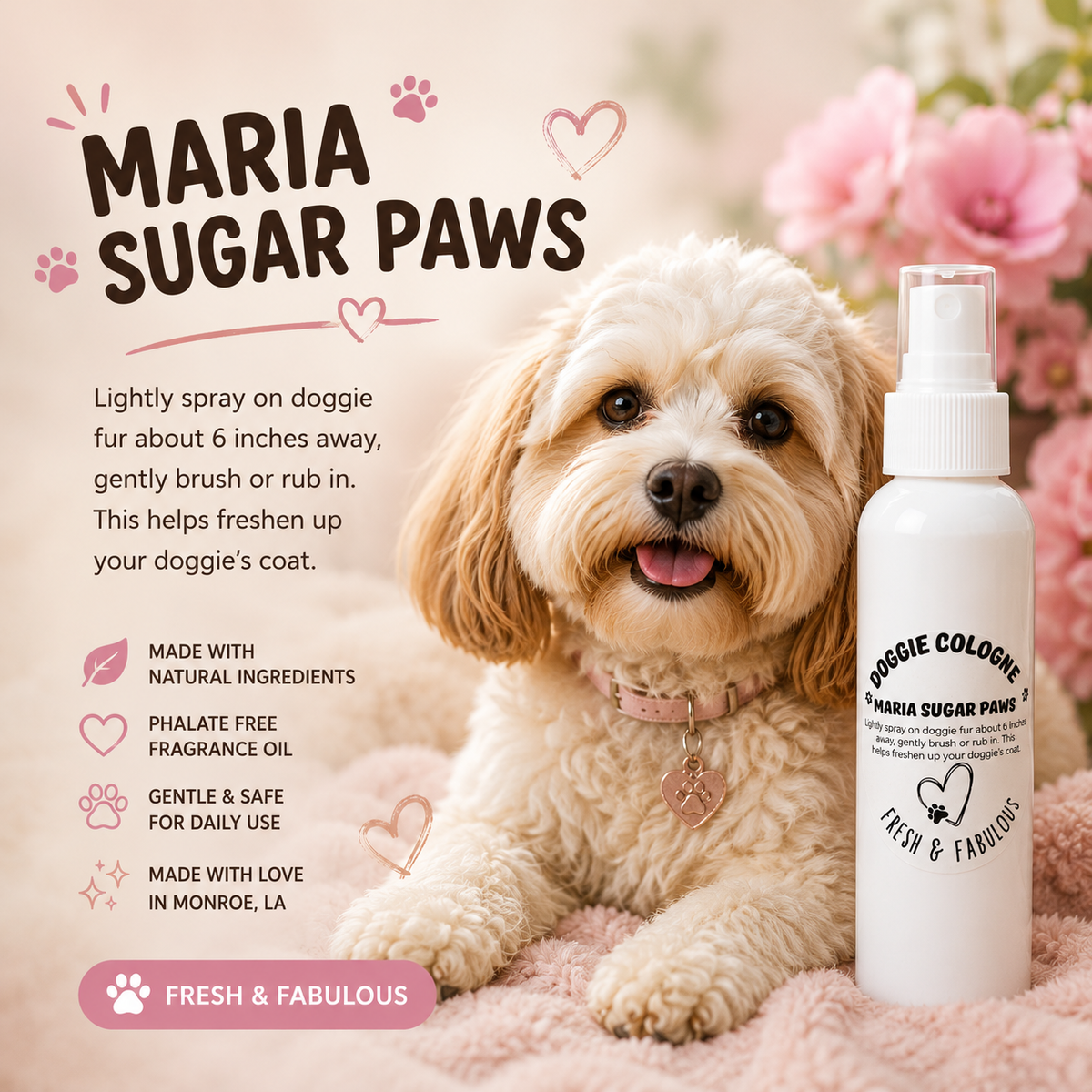 Doggy cologne- Maria Sugar Paws