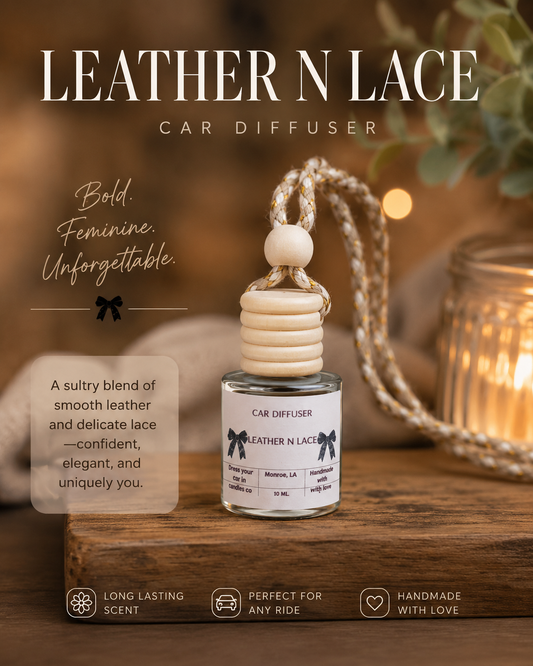Car diffuser- leather n' lace